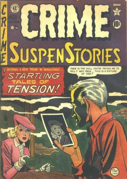 Crime SuspenStories 1 - Startling Tales Of Tension - New Trend In Magazines - Money - Paying To Kill Self - Pink Outfit