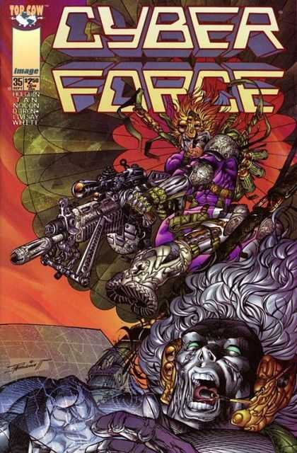 Cyberforce 35 - Big Gun - Purple Outfit - Parachute Thing - Screaming Man - Boot Tread - Richard Isanove
