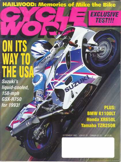 Cycle World - September 1992