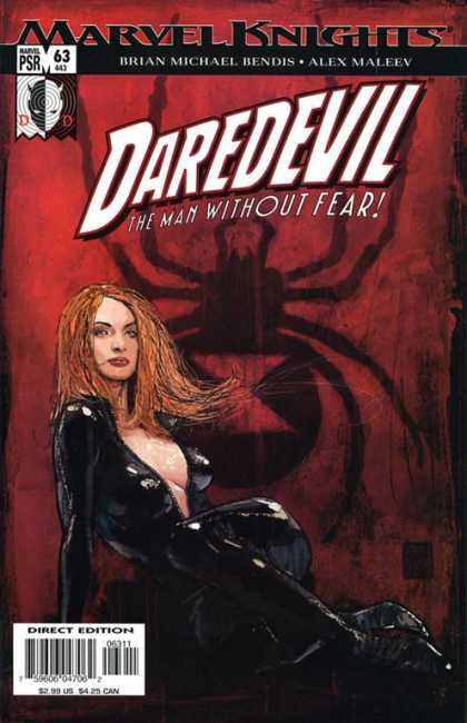 Daredevil (1998) 63 - Marvel Knights - Red Headed Woman - Black Leather - Spider - Brian Michael Bendis - Alex Maleev