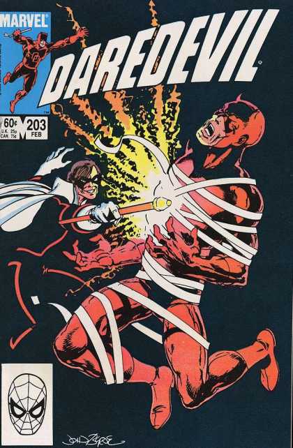 Daredevil 203 - Marvel - Wrap - Wand - Fire - Anguish - John Byrne