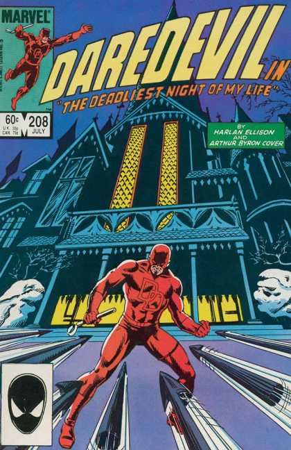 Daredevil 208 - Castle - Red Custom - Arrows - Harlan Ellison - Athur Byron Cover