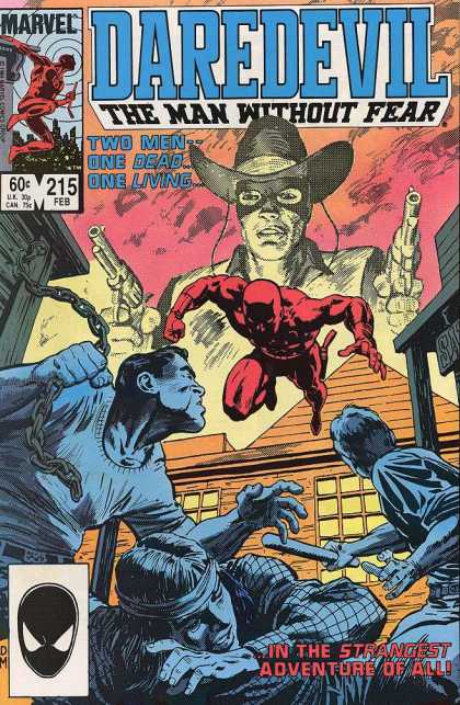 Daredevil 215 - Cowboy - Mask - Guns - Superhero In Red - Bullies