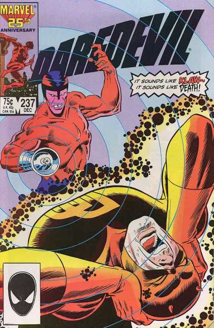 Daredevil 237 - Marvel - 25th Anniversary - Number 237 - December - It Sounds Like Klaw - It Sounds Like Death - Klaus Janson