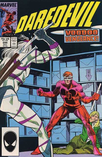 Daredevil 244 - Villian - Sword - Woman - Boxes - Voodoo Vengeance
