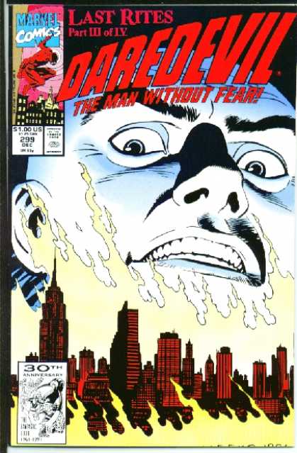 Daredevil 299 - Marvel Comics - Last Rites - The Man Without Fear - Fire - Buildings