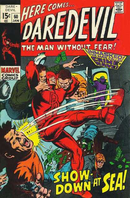Daredevil 60 - Red Suit - Kick - Double Headlock - Marvel - Purple Suit - Gene Colan