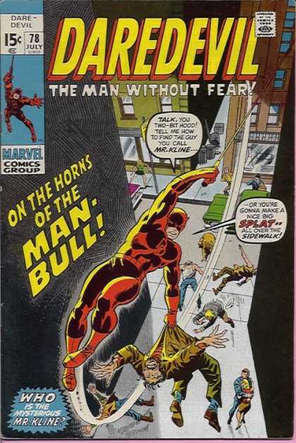 Daredevil 78 - Approved By The Comics Code Authority - 78 July - Marvel Comics Group - The Man Without Fear - Who Is The Mysterious Mrkline - Sal Buscema