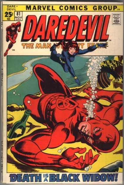 Daredevil 81 - The Man Without Fear - Marvel Comics Group - Death Is A Black Widow - Underwater Man In Crimson - She Is A Black Widow - Bill Everett