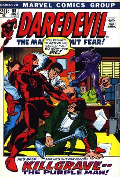 Daredevil 88 - Hes Back And Hes Out For Blood - The Man Without Fear - Kilgrave The Purple Man - Office Desk - Green Suit