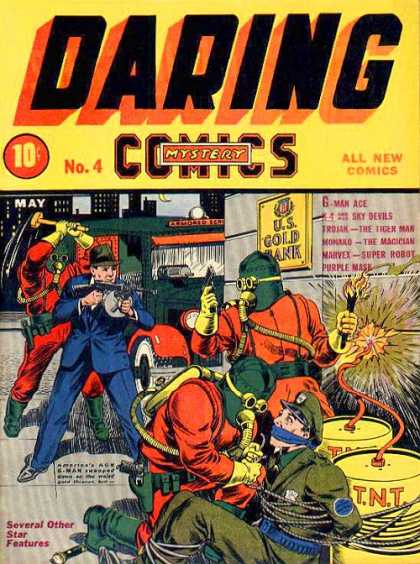 Daring Mystery 4 - All New Comics - Us Gold Bank - G-man - Machinegun - Torch