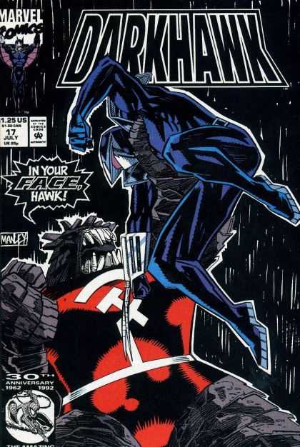 Darkhawk 17 - Marvel Comics - In Your Facehawk - Fighting - 30th Anniversary - Superheroe - Mike Manley