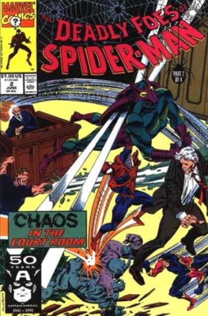 Deadly Foes of Spider-Man 2 - Deadly Foes Prart 2 Of 4 - Court Room Scene - 100 Issues - Chaos In The Courtroom - Purple Masked Villan