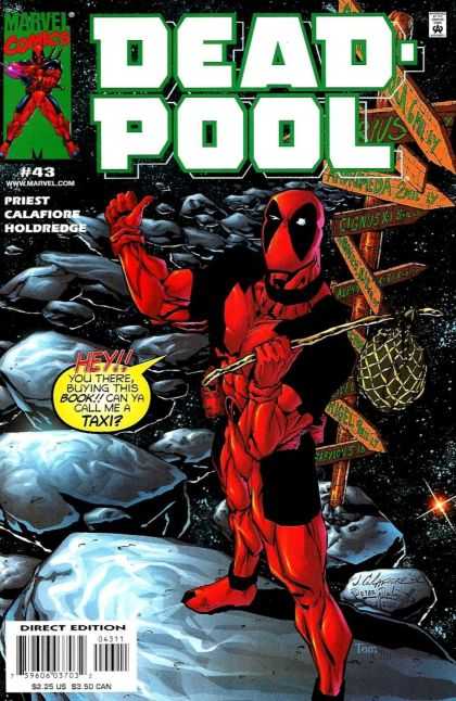 Deadpool 43 - Red Rocker - Without A Compass - Distructional Crossroads - Red Signs Wrong Way - Can I Get A Hot Dog With That