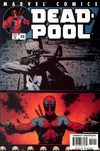 Deadpool 55 - Deadpool With Two Pistols - Punisher - M-16 Rifle - Skull Shirt - Two Swords - Tim Bradstreet