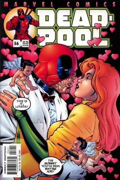 Deadpool 56 - Cupid - Kiss - Red Hair - Hearts - Gun