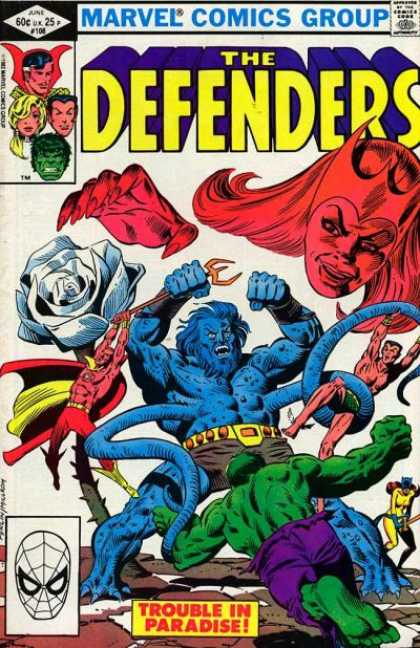 Defenders 108 - Hulk - White Rose - Trident - Tentacles - Trouble In Paradise