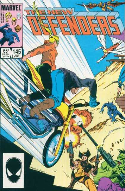 Defenders 145 - Marvel - Super Bike - Dragon - Gun - Bike Hero - Mark Badger, Terry Austin