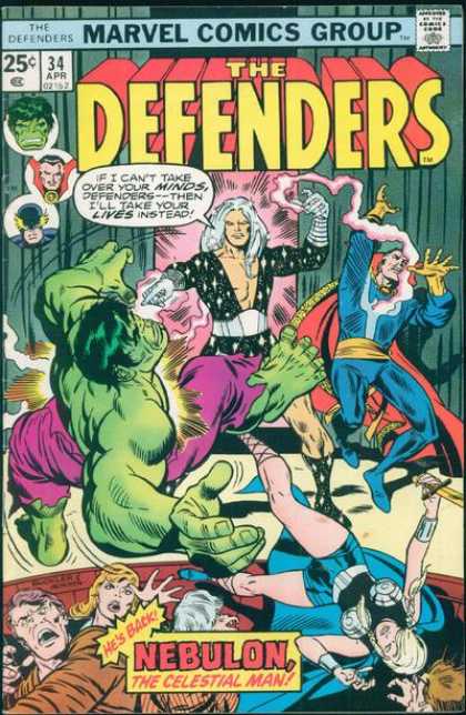 Defenders 34 - Marvel Comics Group - Approved By The Comics Code Authority - 34 Apr - Nebulon - The Celestial Man - Richard Buckler