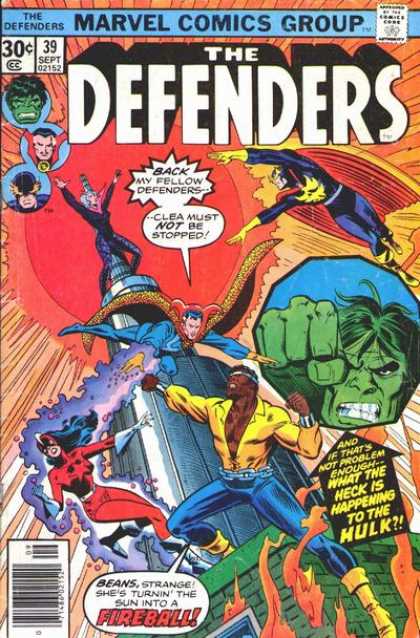 Defenders 39 - Hulk - The Incredible Hulk - Fireball - Beans - Clea