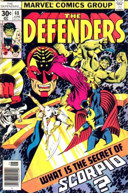 Defenders 48 - Marvel Comics - What Is Secter Of Scorpio - Hulk - Red Mask - Super Heroes - Joe Sinnott