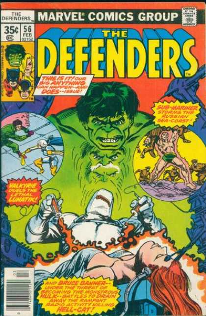 Defenders 56 - Marvel Comics Group - Approved By The Comics Code - Hulk - Sub-mariner - Hell-cat - Carmine Infantino, Klaus Janson