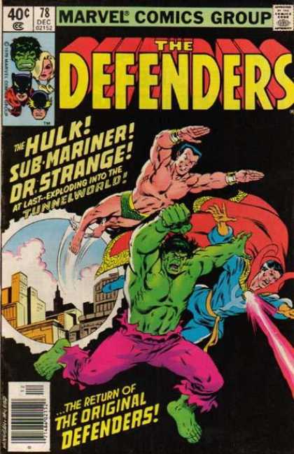 Defenders 78 - Hulk - Flying - Submariner - Dr Strange - The Return - Bob McLeod