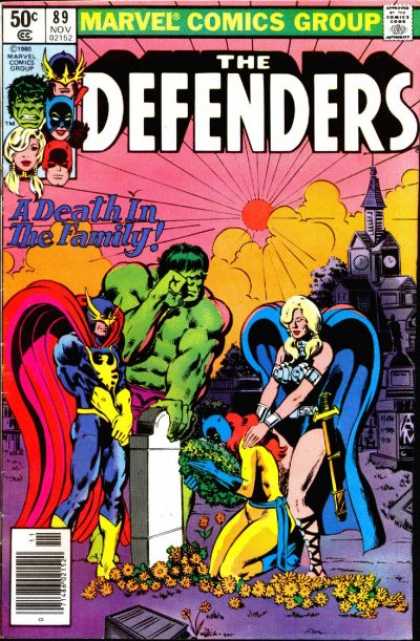 Defenders 89 - Marvel Comics - Hulk - A Death In The Family - Golden Yellow Flowers - Blue Cape