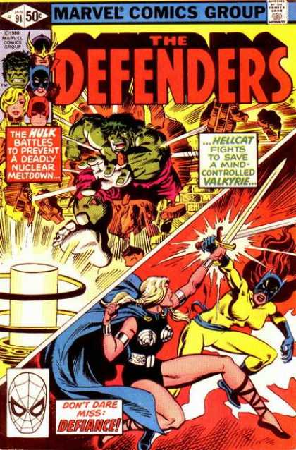 Defenders 91 - Marvel - The Hulk - Hellcat - Valkyrie - Vintage