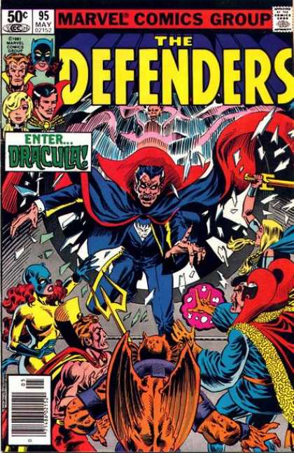 Defenders 95 - Marvel Comics Group - Approved By The Comics Code - Dracula - Sword - Superhero