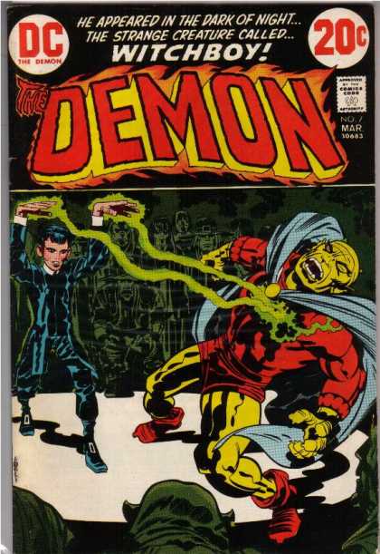 Demon 7 - Witchboy - He Appeared In The Dark Of Night - The Strange Creature Called - Green Magic - Young Boy Warlock - Denis Rodier, Jack Kirby