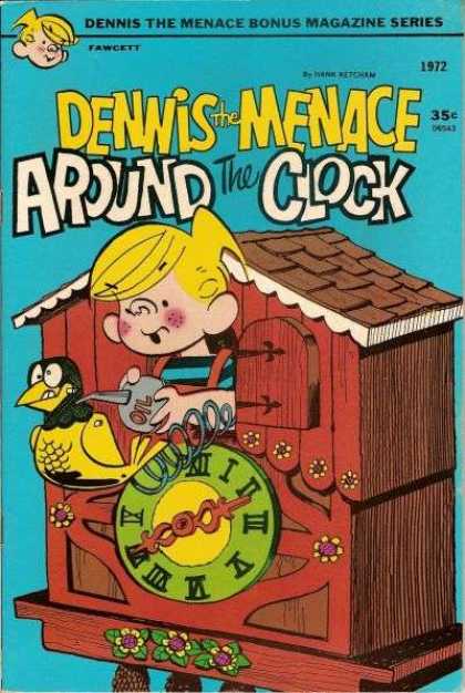 Dennis the Menace Bonus Magazine 107 - Dennis - Blonde Hair - Bird House - Oil Can - Clock
