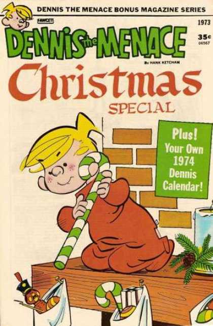 Dennis the Menace Bonus Magazine 123 - Christmas - Candy Cane - Candle - Stocking - Chimney