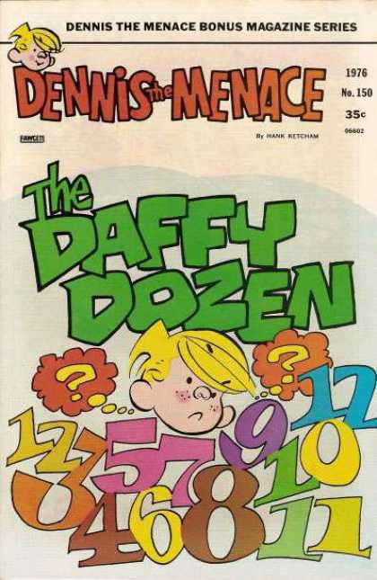 Dennis the Menace Bonus Magazine 150 - The Daffy Dozen - Blonde - Boy - Numbers - Question Marks