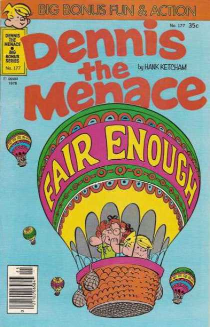 Dennis the Menace Bonus Magazine 177 - Hank Ketcham - Bronze Age - Children - Fair Enough - Hot Air Balloon