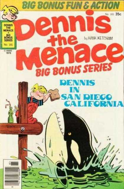 Dennis the Menace Bonus Magazine 181 - Hungry Fish - Sendwich For Fish - Action On The Sea - Californian Fish - Californian Adventure