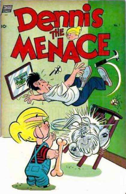 Dennis the Menace 1 - Dennis The Menace - Falling - Dog - Cartoon - Comic