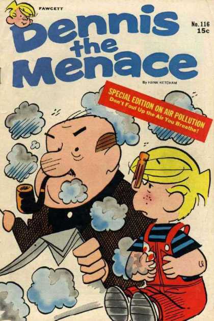 Dennis the Menace 116 - Special Edition - Air Pollution - Mr Wilson - Pipe - Clothes Pin