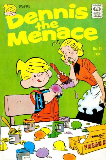 Dennis the Menace 51 - Hallden - Approved By The Comics Code - Boy - Woman - Paint