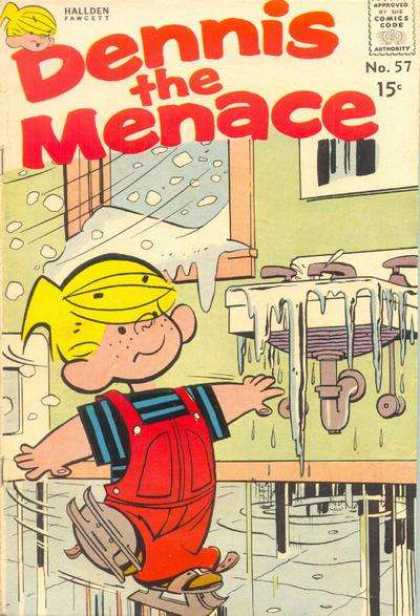 Dennis the Menace 57 - Hallden Fawcett - Approved By The Comics Code - Ice - Window - Boy