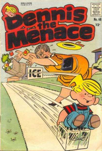 Dennis the Menace 68 - Falling Fat Lady - Grocieries - Ice Place - Dennis Slidding - Yellow Hat