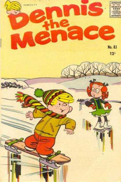 Dennis the Menace 83 - Ice Skate - Skate Board - Scarf - Hat - Margaret