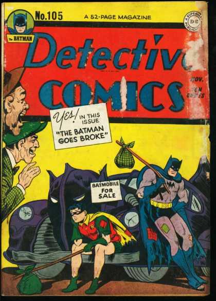 Detective Comics 105 - Batman - Batmobile - Robin - Hat - Bat Mask