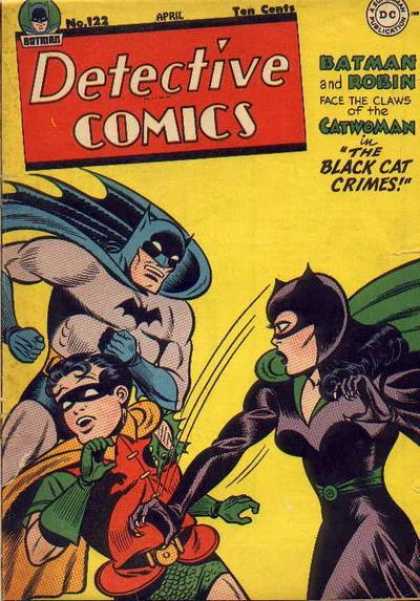 Detective Comics 122 - The Black Cat Crimes - Batman - Robin - Catwoman - Claws - Bob Kane
