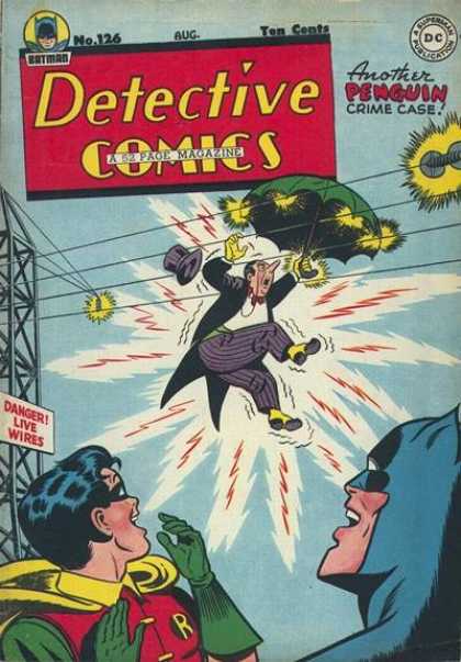 Detective Comics 126 - Penguin - Umbrella - Electrified - Flying Hat - Live Wire