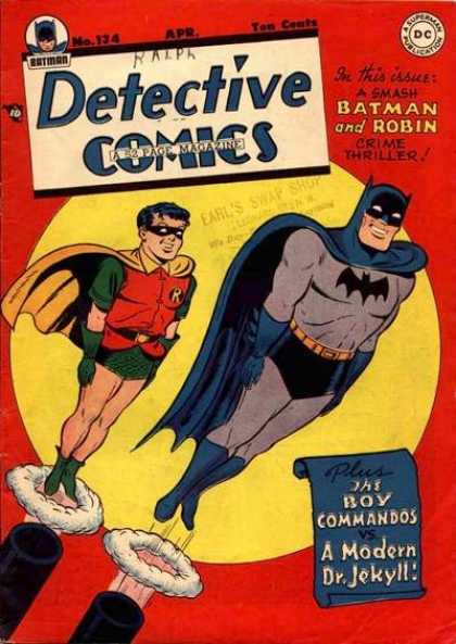Detective Comics 134 - Batman - Robin - Cannon - Flying - Jim Mooney