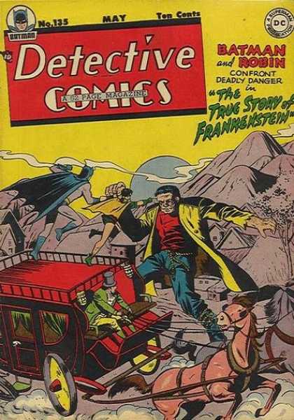 Detective Comics 135 - Frankenstein - Mountains - Moon - Horses - Carriage