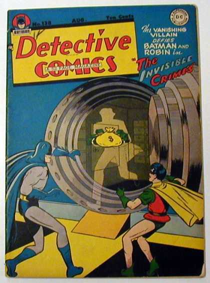 Detective Comics 138 - Batman - Robin - Vault Door - Robber - Money Bag