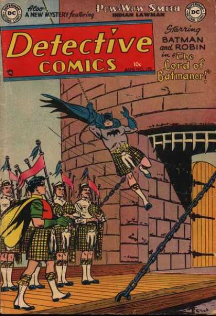 Detective Comics 198 - Batman - Castle - Flag - Robin - Bagpipe