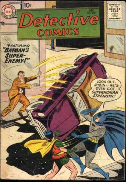 Detective Comics 250 - Batman - Robin - Car - Superhuman Strength - Super-enemy - Sheldon Moldoff